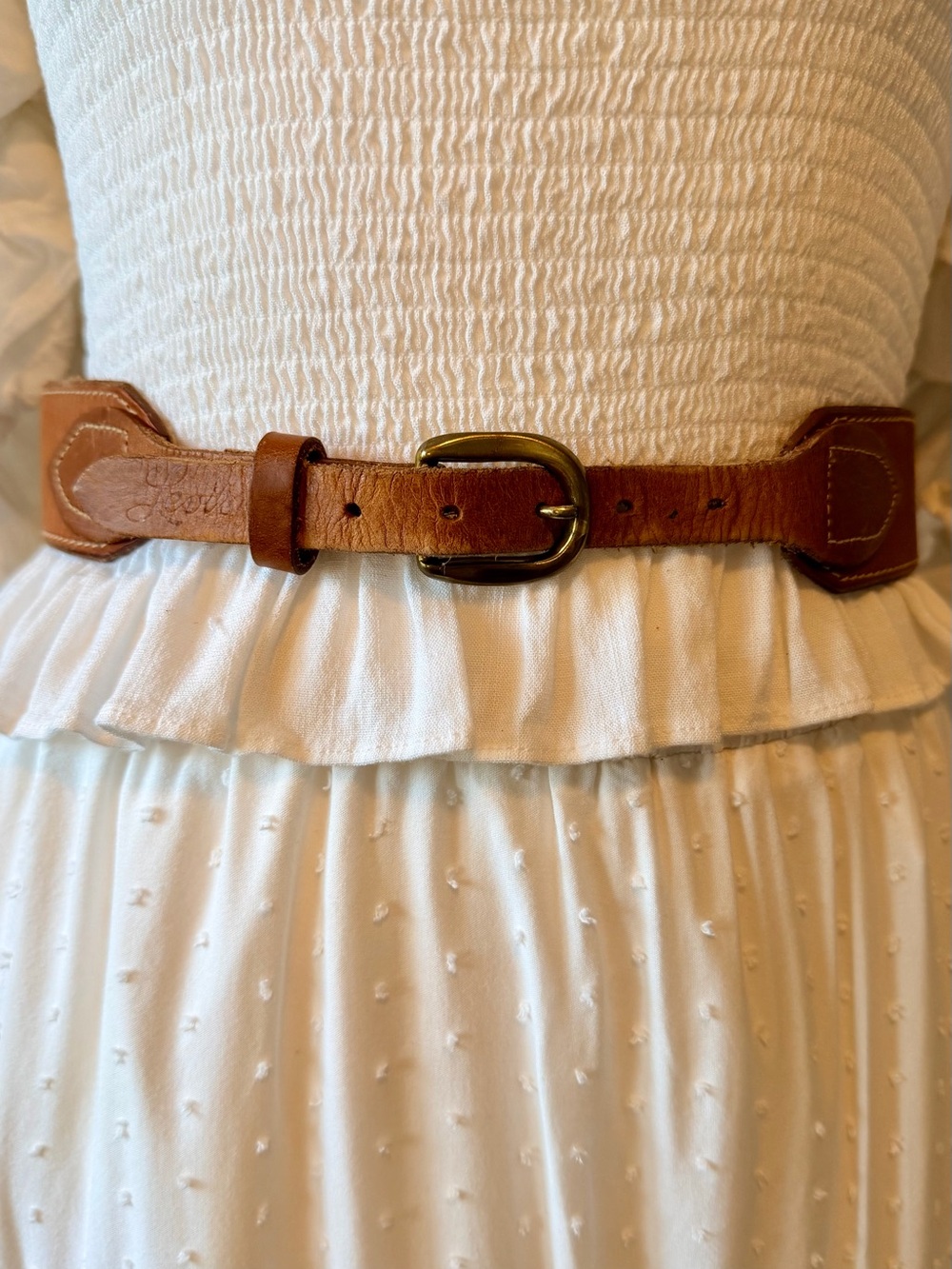 Levi's Tan Leather Belt with Brass Buckle